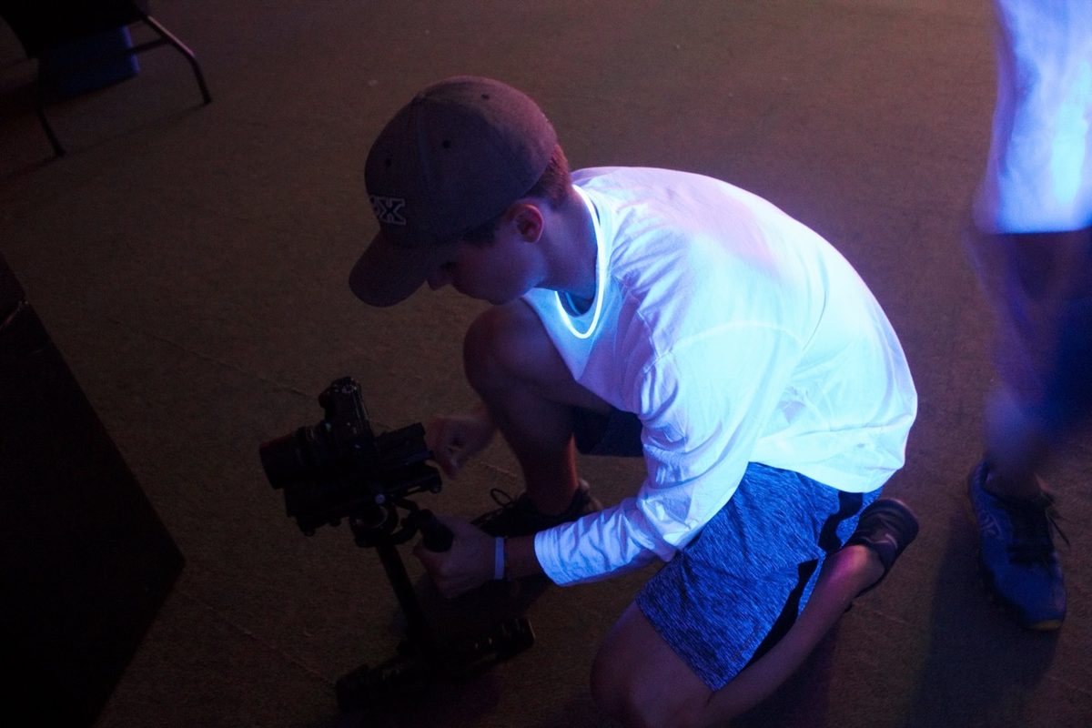 Jake filming at church in 2017