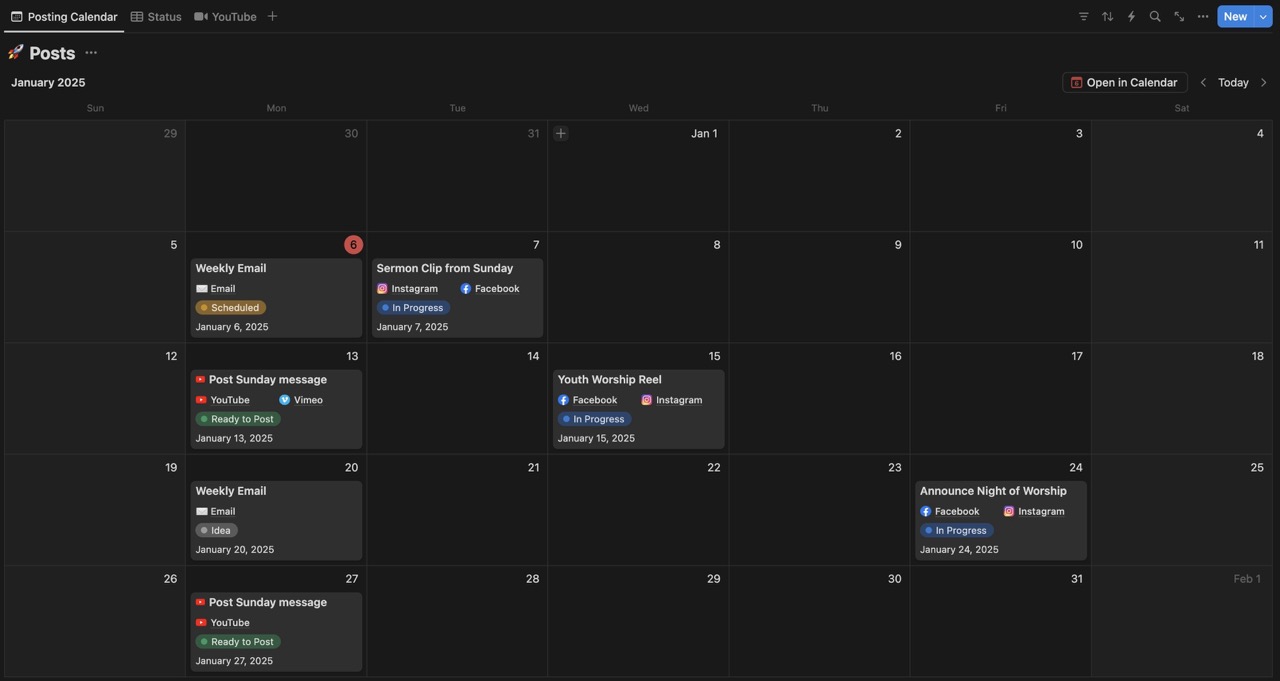 SOCIAL MEDIA POSTING CALENDAR